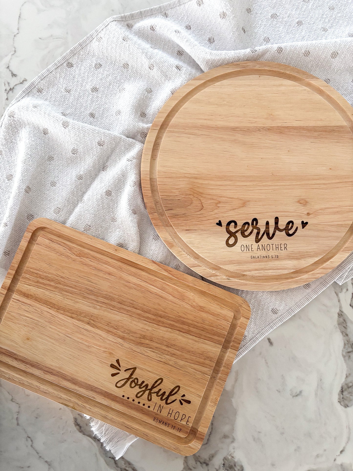 "Joyful in Hope" wooden board