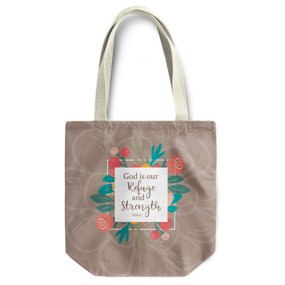 Refuge and strength tote bag