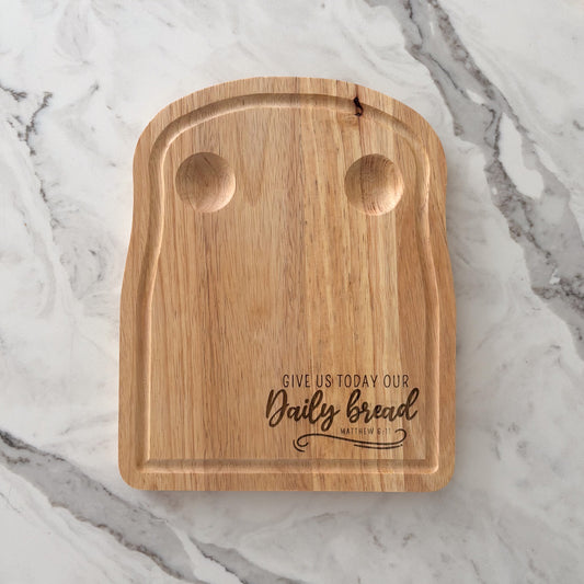 "Daily Bread" wooden breakfast board