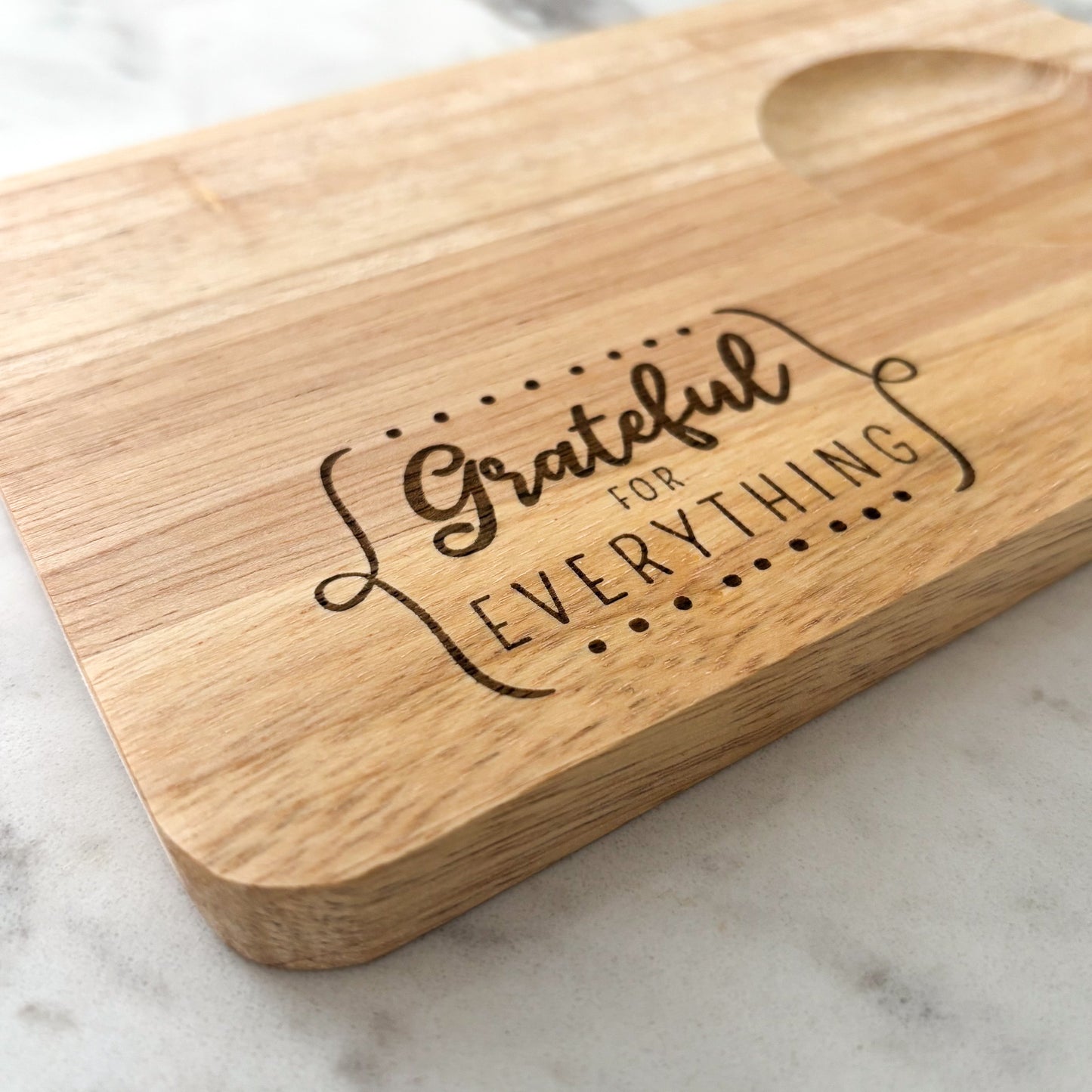 "Grateful for Everything" wooden treat board