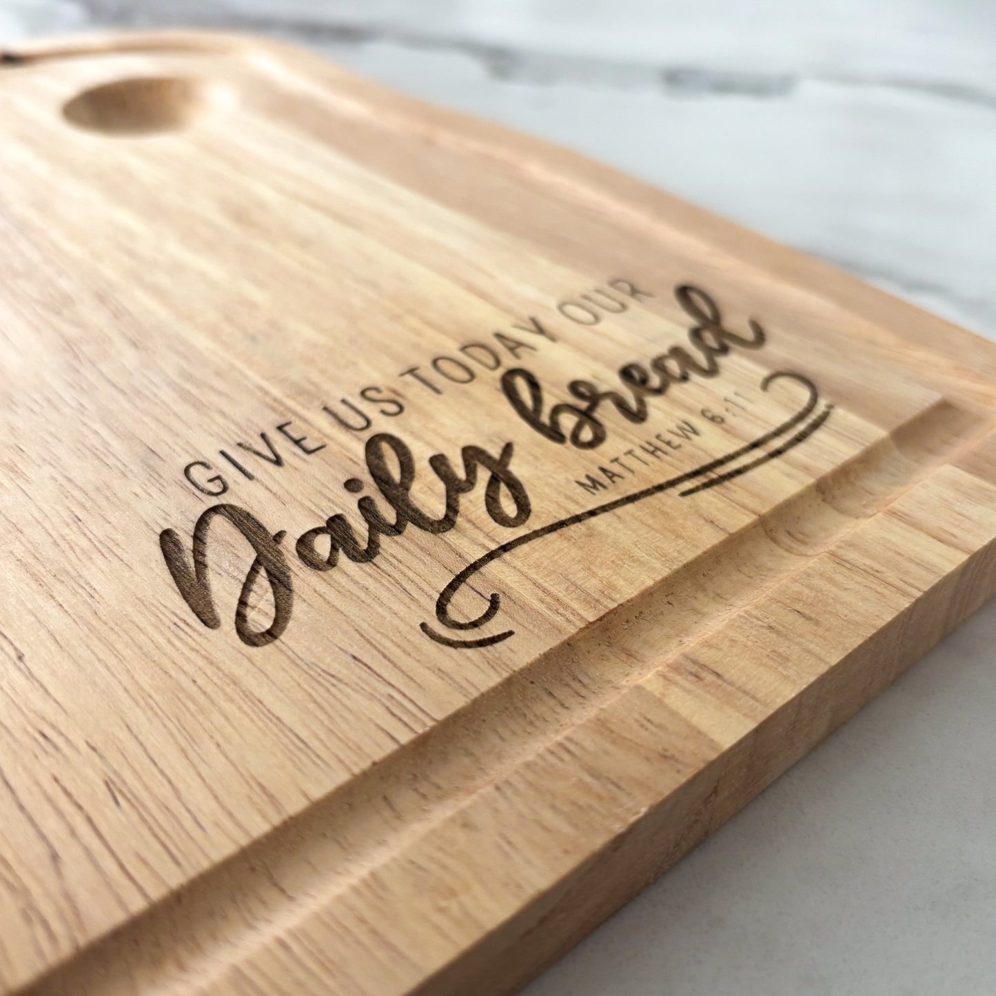 "Daily Bread" wooden breakfast board