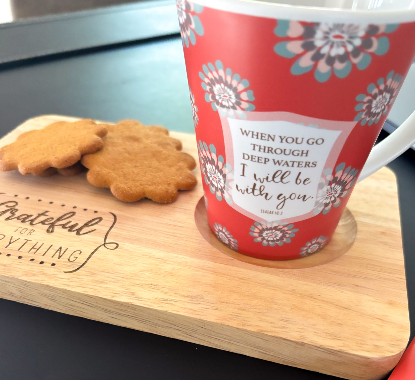 "Grateful for Everything" wooden treat board