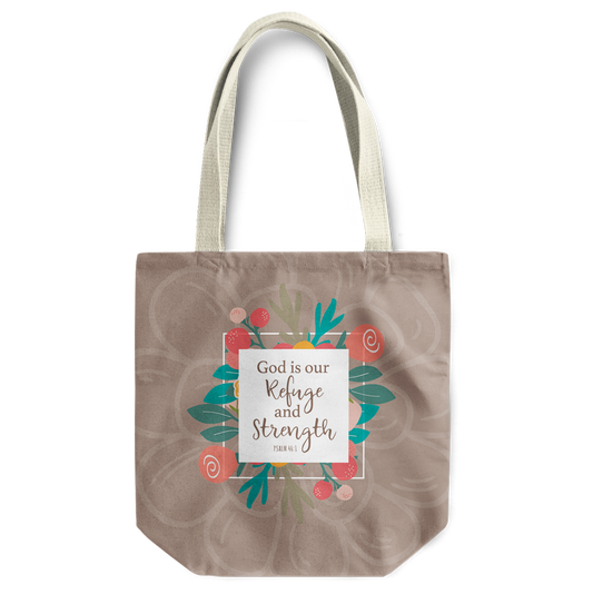 Refuge and strength tote bag