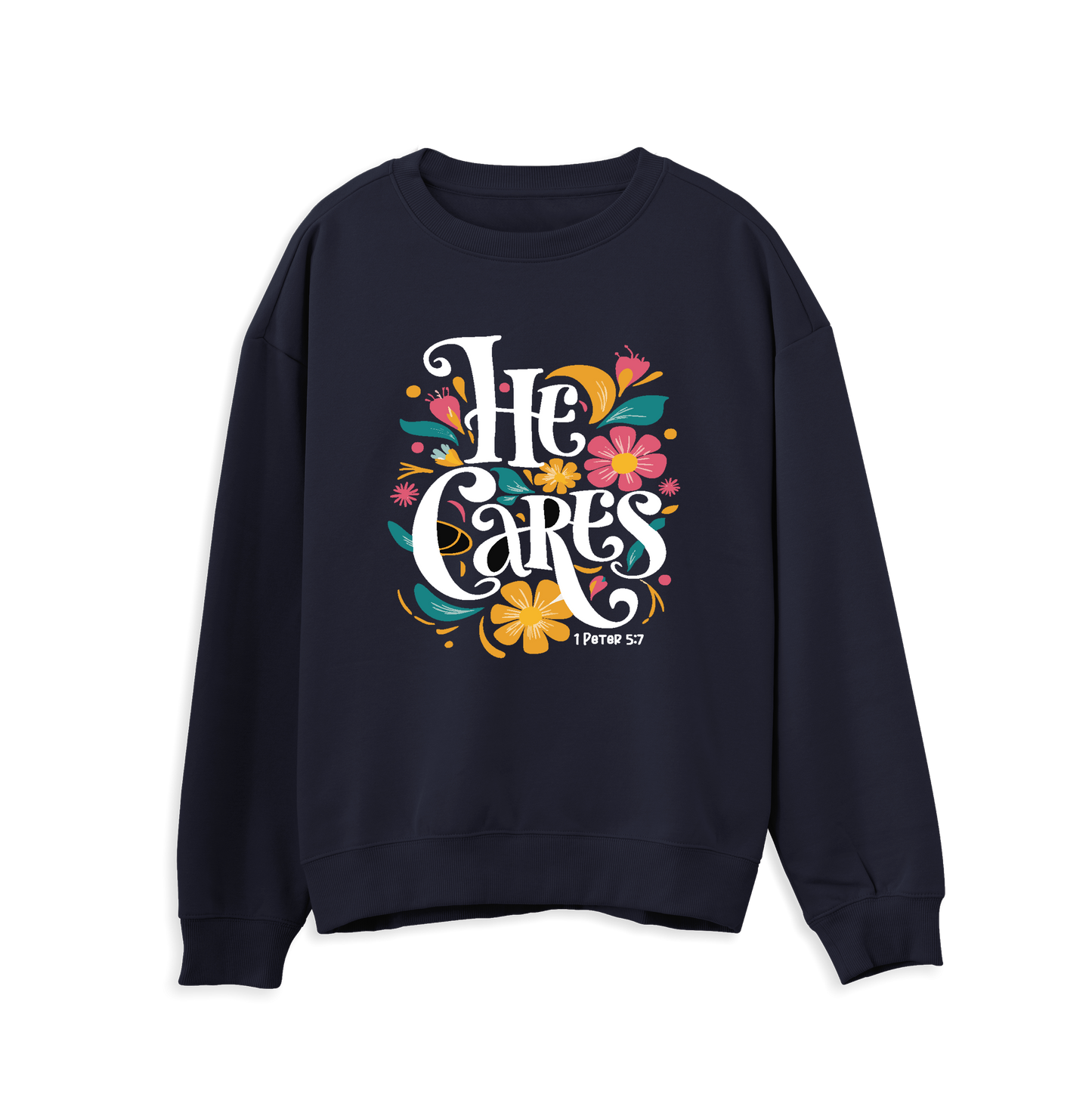 He Cares sweatshirt - Navy blue