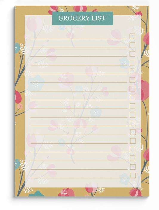Grocery shopping list notepad
